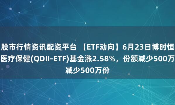 股市行情资讯配资平台 【ETF动向】6月23日博时恒生医疗保健(QDII-ETF)基金涨2.58%，份额减少500万份