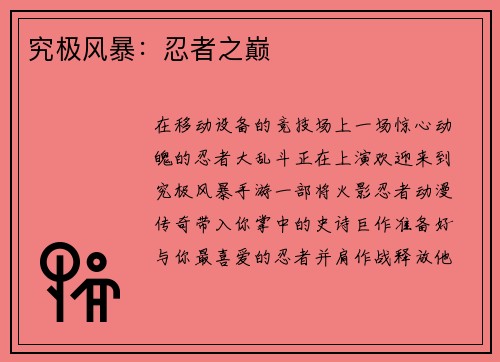 究极风暴：忍者之巅